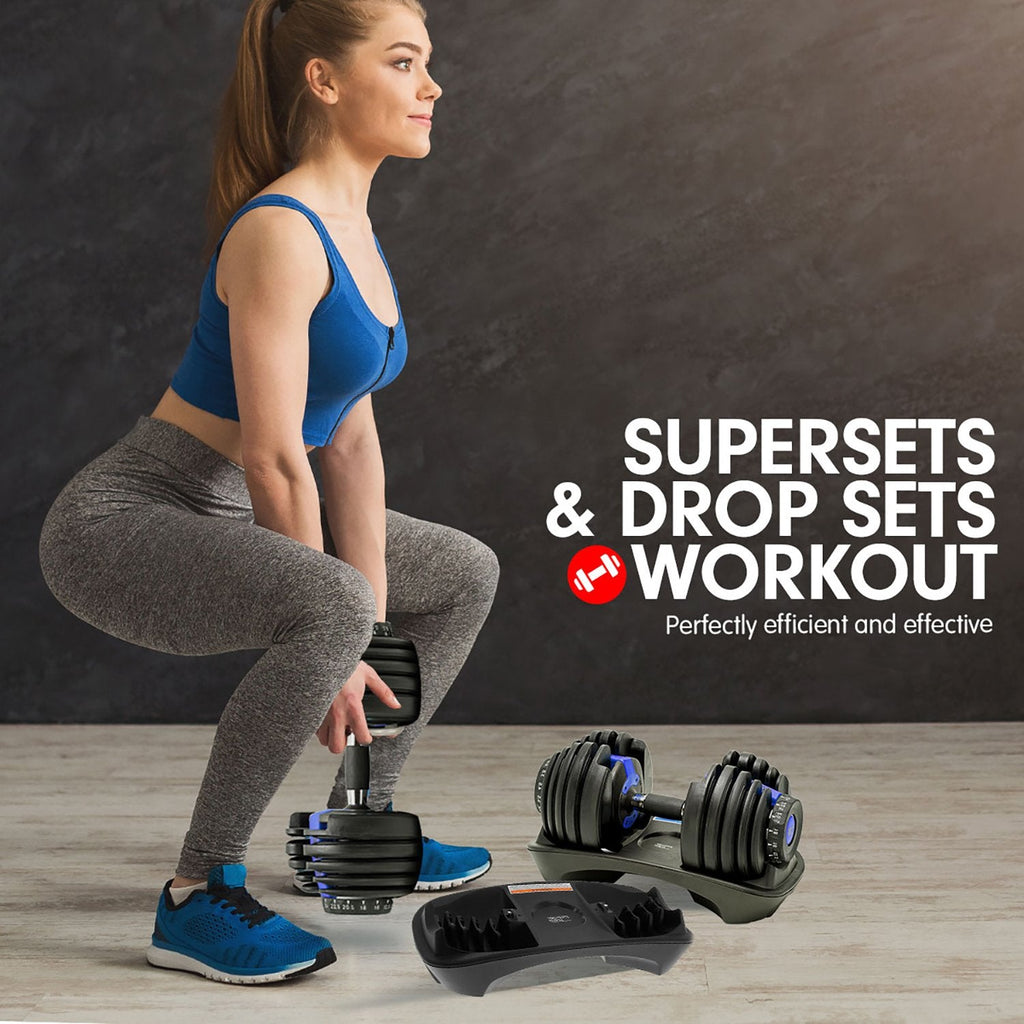 NNEDSZ  24KG Adjustable Home Gym Dumbbell - Blue