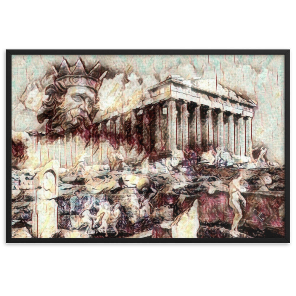 A SUNDAY UNDER ACROPOLIS V2 Premium Framed Poster