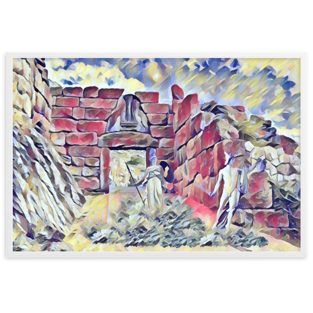 PERSEUS ON THE ROAD TO LION GATE Superior Framed Poster